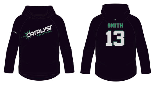 Catalyst Black Long Sleeve Tee with Hood - Customizable